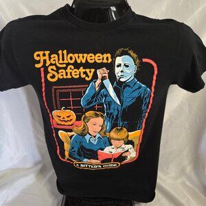 Halloween Safety ' A Sitters Guide ' Black T-shirt (S) Creepy Co Tagless